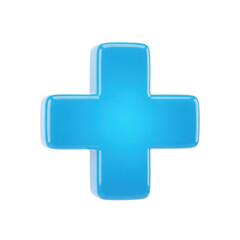 Obraz premium Glossy Blue Plus Sign Icon