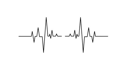 Simple black line illustration of an electrocardiogram reading on a white background.