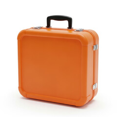 Orange suitcase with black handle