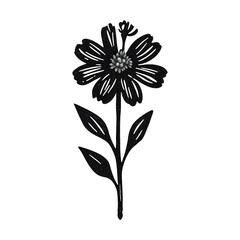 PNG Elegant black floral silhouette