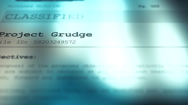  Cinematic Generic Conspiracy Classified Document - Project Grudge