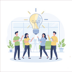 Group of happy business professionals celebrating a big creative idea