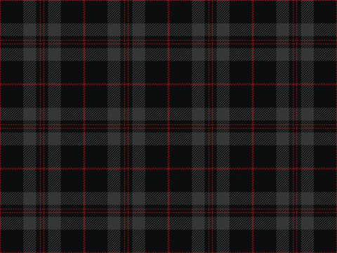 Tartan plaid seamless pattern. Deep red, gray and black plaid background for holiday decor and streetwear
