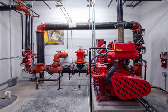 Indoor water pump for fire protection system	