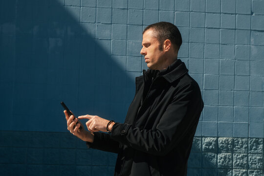 Business Casual Man Using Mobile Phone