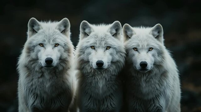 three white wolves