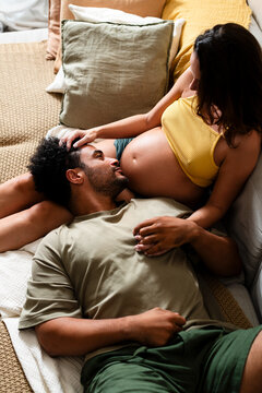 Loving Partner Beside Expectant Mother
