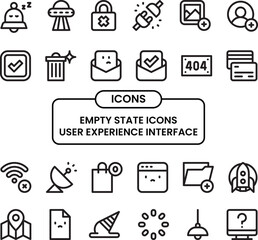 Empty State Icon Set &ndash; Minimal UI and App Illustration Collection
