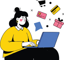 E-commerce shopping vector illustration