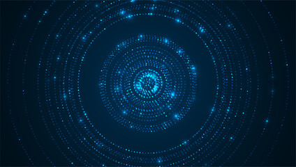 Particles liquid dynamic flow. Glittering dust of lights. Graphic concept for your design.