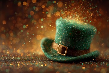 Patricks day background with Hat and golden coins