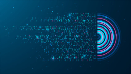 Abstract infographics visualization. Big data code representation. Futuristic network or business analytics. Graphic concept for your design.