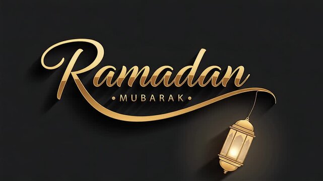Ramadan Mubarak Animation Text in Gold Color. Suitable For Ramadan Celebration Videos And Social Media.