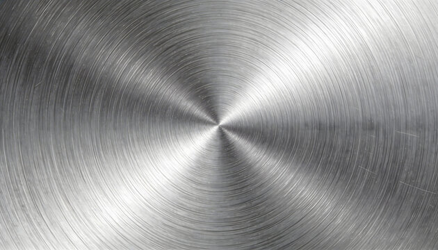 Brushed metal surface radial pattern background detail close up