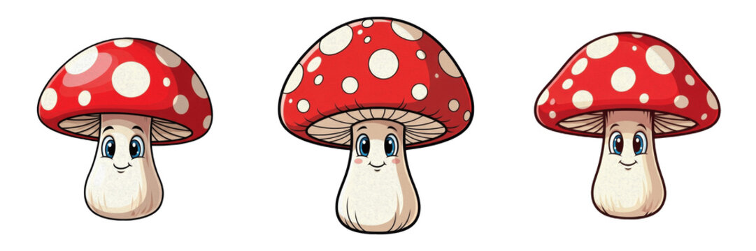 Game power-up mushroom isolated on white background no shadow, RPG bonus item hongo de potenciaci&oacute;n 加强蘑菇 speed boost collectible adventure item 3D render gaming asset PNG clipart transparent