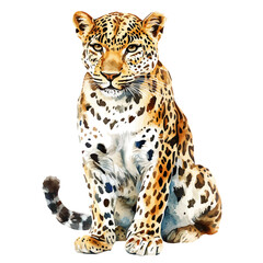 Leopard, watercolor painting vector, isolated on a white background. © nexora