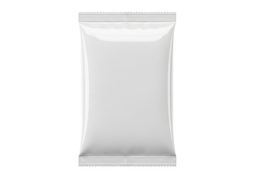 A white plastic bag standing upright against a white background isolated on transparent background