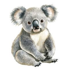 Koala, watercolor vector, isolated on a white background. © nexora