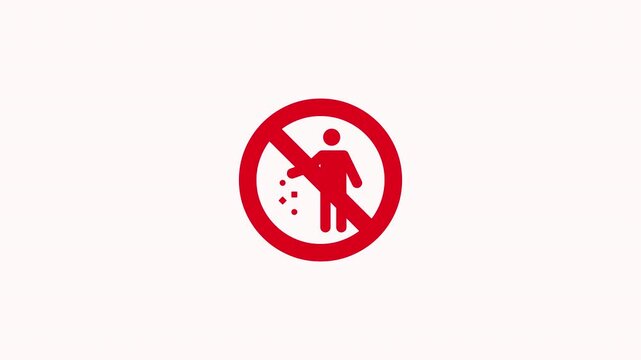 Prohibition Sign Icon Vector Illustration No Littering Waste Disposal