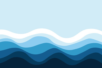 Obraz premium An abstract composition features undulating waves in varying shades of blue creating a calming oceanic aesthetic high quality professional detailed modern
