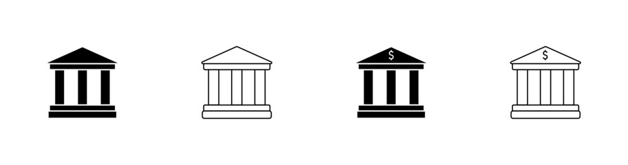Bank and Government Building Icon Set