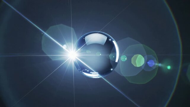 Reflective Liquid Chrome Sphere Floating in Dark Studio