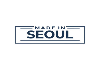 Fototapeta premium Made in Seoul label vector Made in vector label icon on a white background