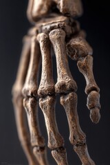 Fototapeta premium Macro Portrait of Skeleton Wrist Joint with Fine Bone Texture in Studio Lighting
