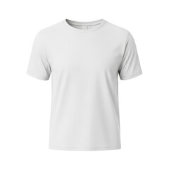 White plain t-shirt for men with short sleeves and round neck isolated on transparent background