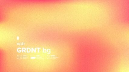 Abstract cinematic grainy mesh gradient vector background with smooth soft red and yellow color transitions. High detail digital noise texture overlay simulating old retro film grain effect.