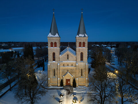 Rapla Mary Magdalene Church at Winter Blue Hour