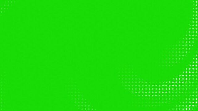 Halftone dots animation with green screen background 4k seamless loop