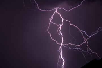 lightning in the night sky