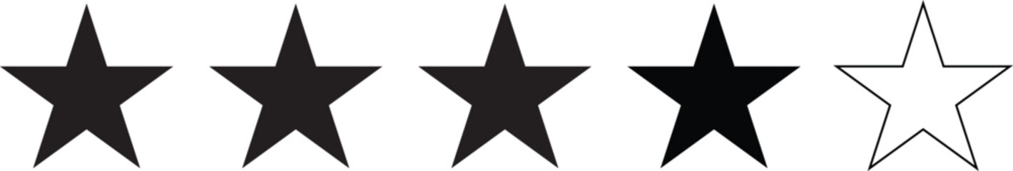 Obraz premium Vector 4 star rating symbol with one empty star for customer feedback and review