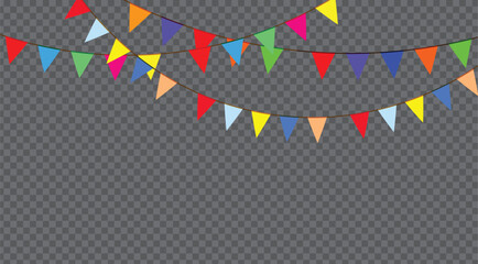 Colorful triangle party flag vector.
