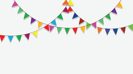 Colorful triangle party flag vector.