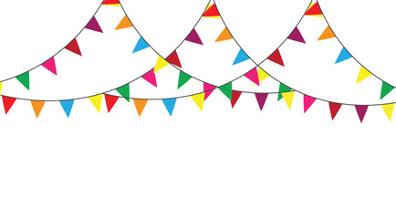 Colorful triangle party flag vector.