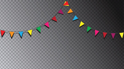 Colorful triangle party flag vector.