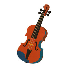 Fototapeta premium PNG Colorful abstract violin illustration.