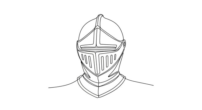 Medieval Knight Helmet Illustration Isolated on White Background