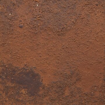 Close-up of heavy industrial rust texture with granular crusty oxidation on metal surface.