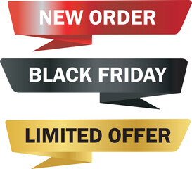 Obraz premium Black friday sale banner showcasing a limited time new order offer Vector illustration.