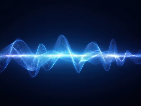 electromagnetic wave pattern isolated on a blue background