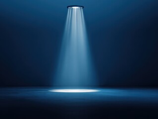 stage spotlight circle isolated on a blue background
