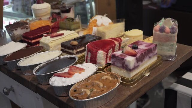 delicious pastry, woman point the best cake she likes