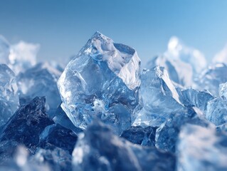 Obraz premium frozen crystal texture isolated on a blue background