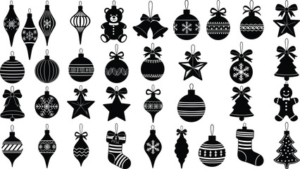 Set of black silhouettes featuring magical unicorns, shooting stars, rainbows, rain clouds, moon, sun, isolated on a white background, collection. © Safiqul