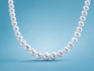 Obraz premium pearl necklace glow isolated on a blue background