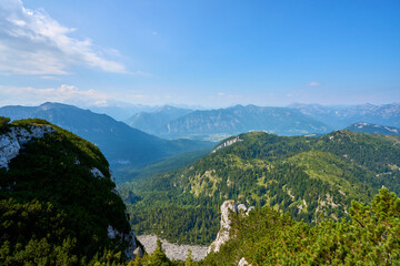 Panoramic view of Mount Hoher Raschberg from the summit of Mount Sandling, Austria.