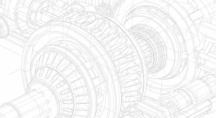Abstract geometric pattern with intricate lines and shapes creating a complex design. © Niat